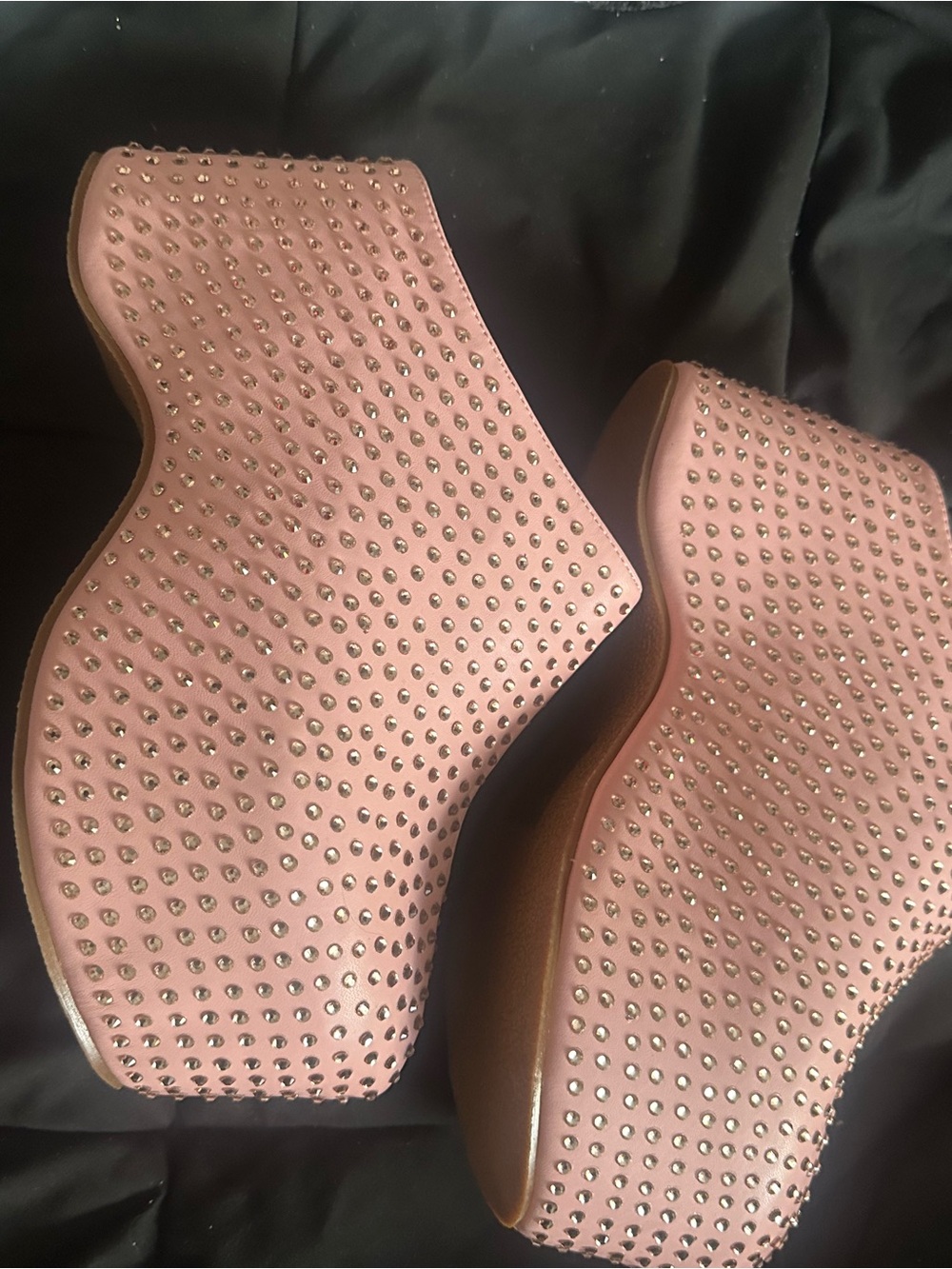 Studded Pink Platform Mules - Women's Statement Clogs